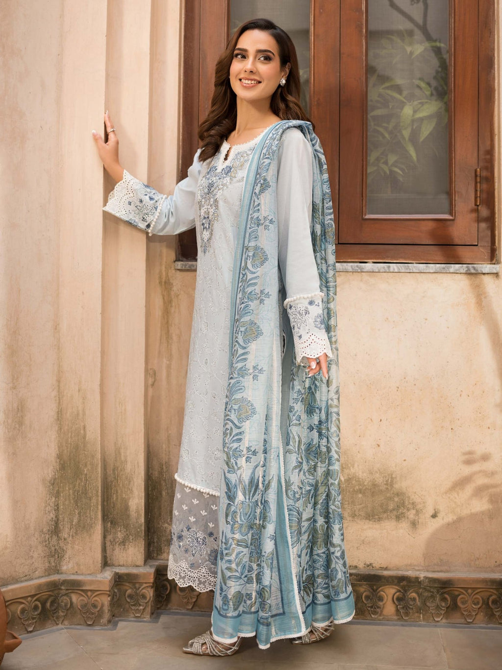 3 Piece Lawn Suit - Embroidered (Unstitched) - Shahar Bano