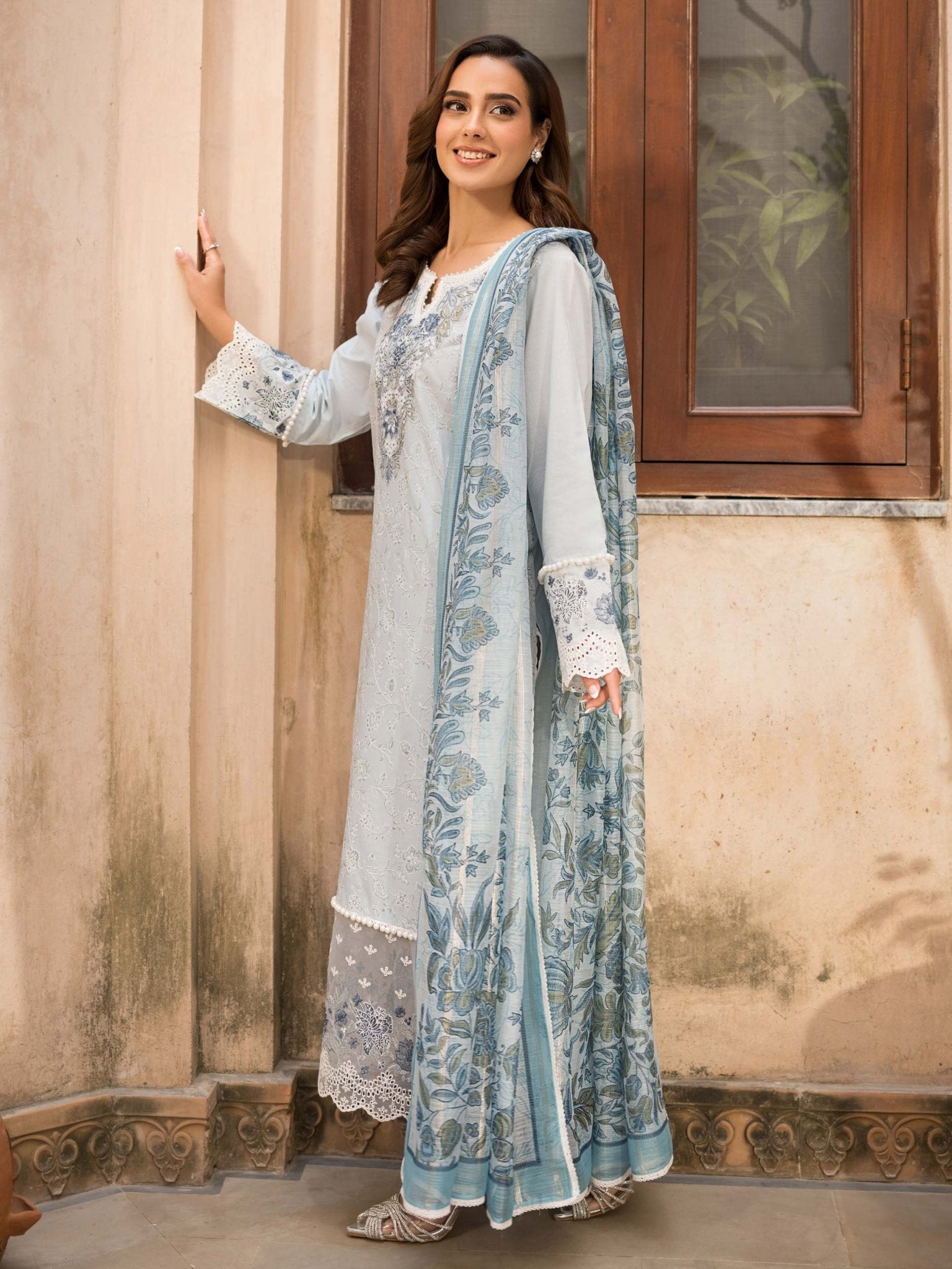 3 Piece Lawn Suit - Embroidered (Unstitched) - Shahar Bano