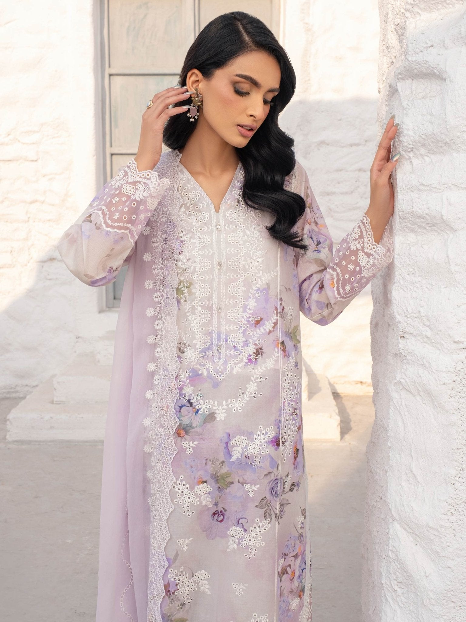 3 Piece Lawn Suit - Embroidered (Unstitched) - Shahar Bano