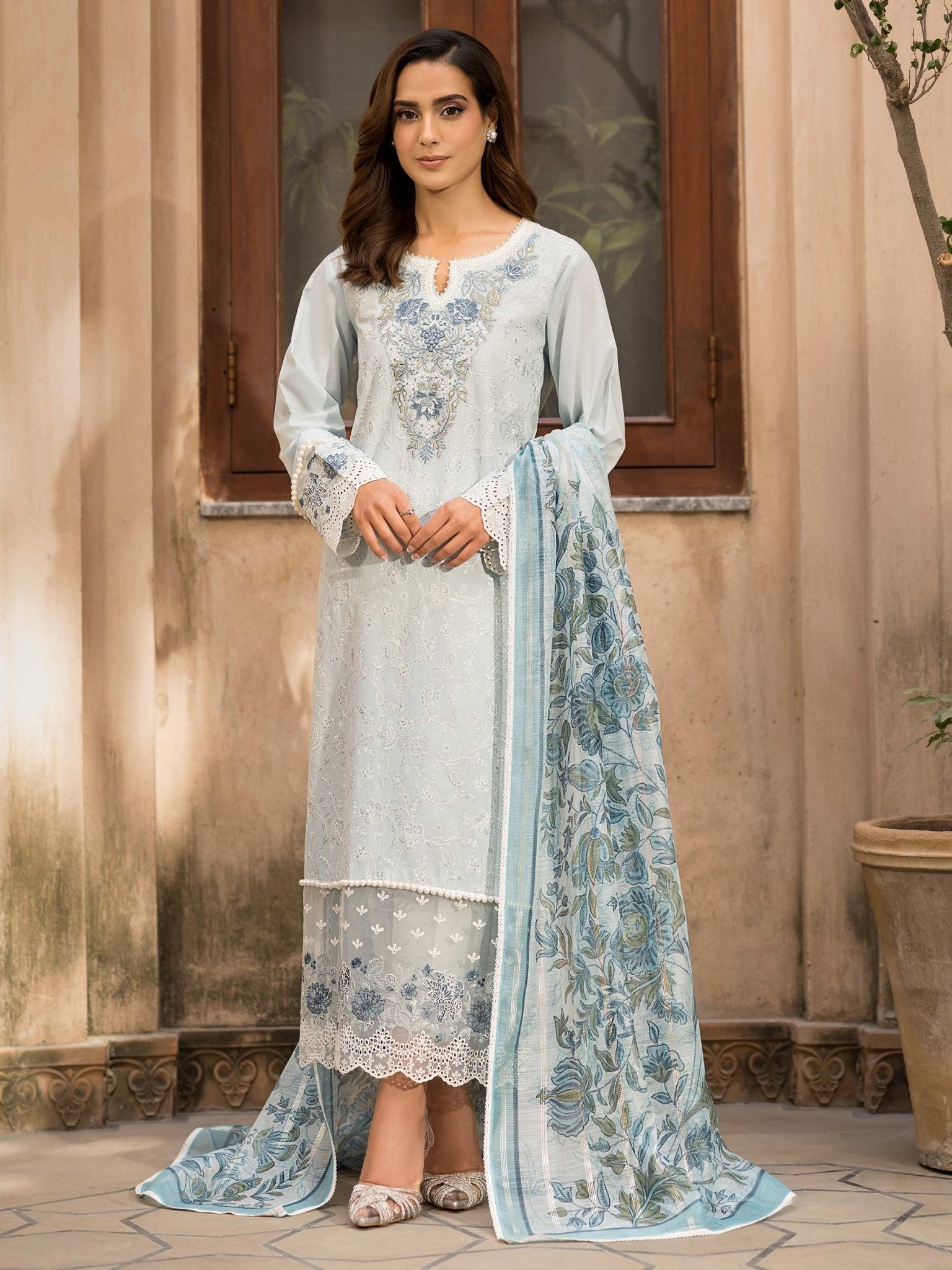 3 Piece Lawn Suit - Embroidered (Unstitched) - Shahar Bano