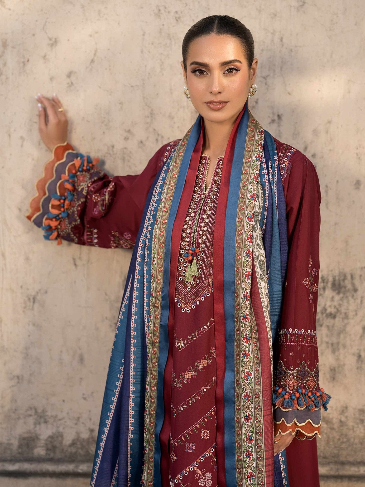 3 Piece Lawn Suit - Embroidered (Unstitched) - Shahar Bano