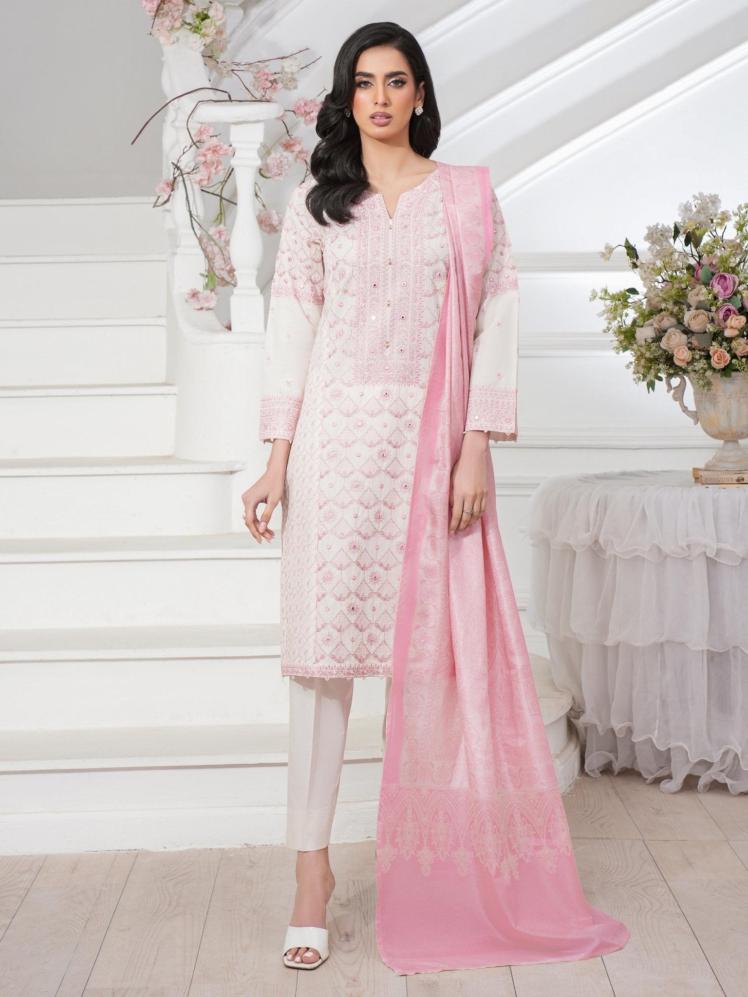 3 Piece Lawn Suit - Embroidered (Unstitched) - Shahar Bano