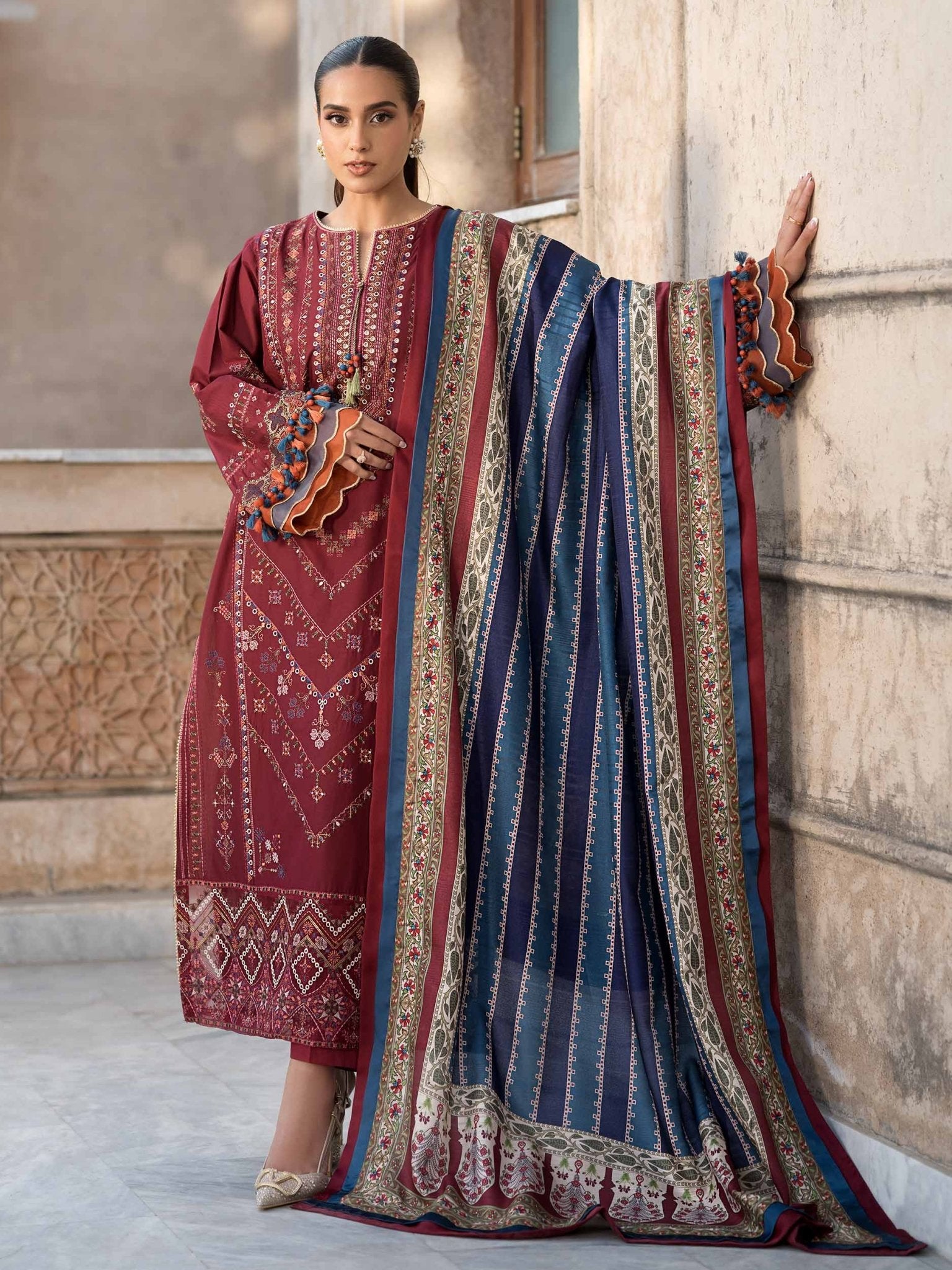 3 Piece Lawn Suit - Embroidered (Unstitched) - Shahar Bano