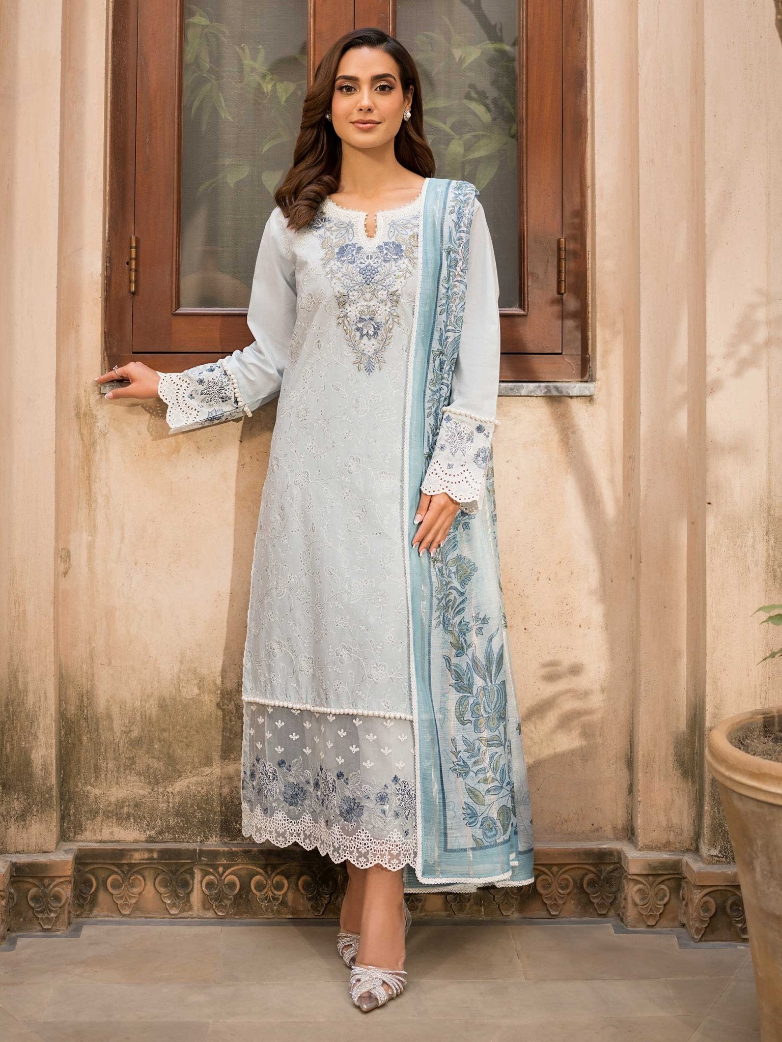 3 Piece Lawn Suit - Embroidered (Unstitched) - Shahar Bano