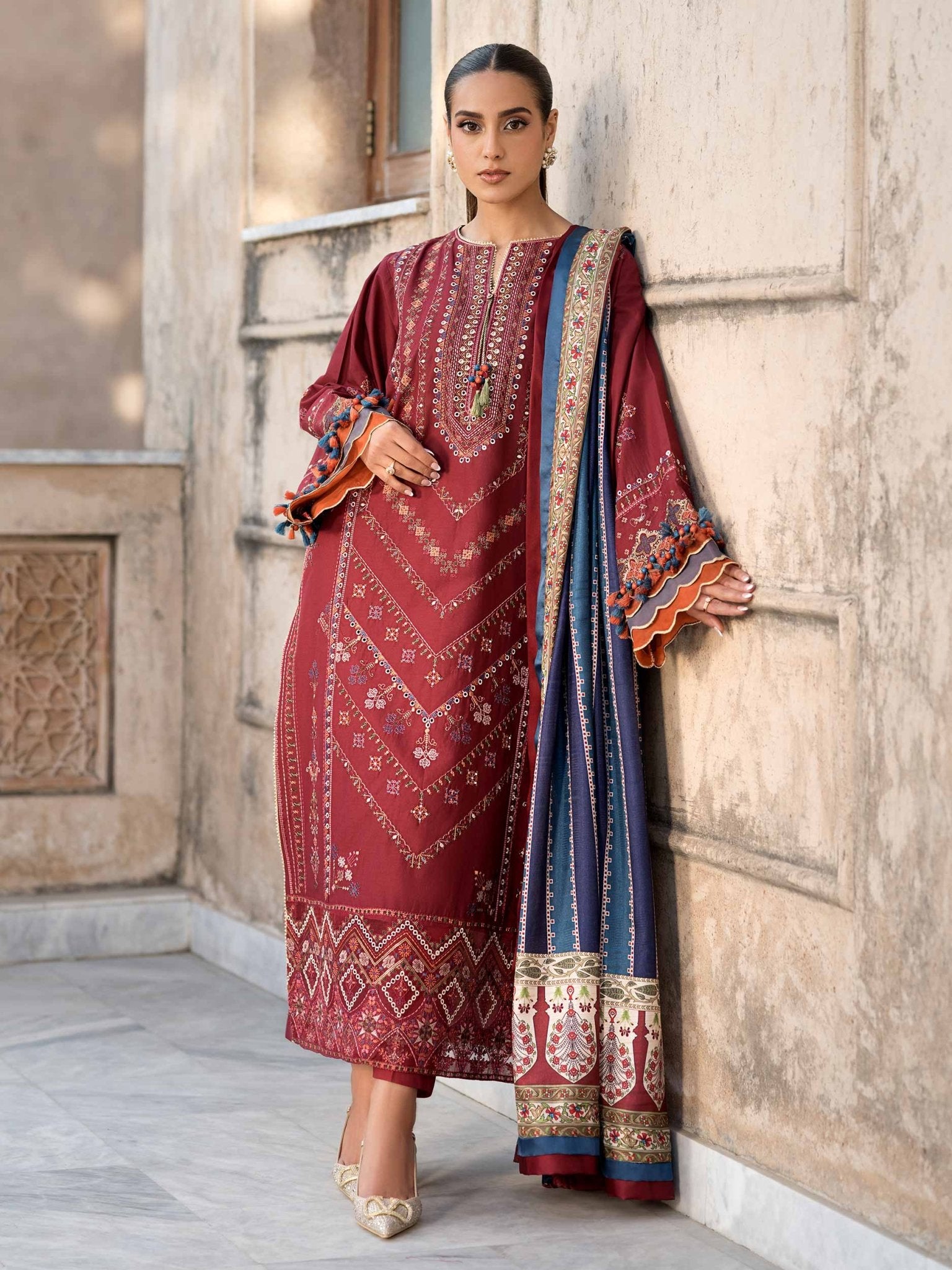 3 Piece Lawn Suit - Embroidered (Unstitched) - Shahar Bano