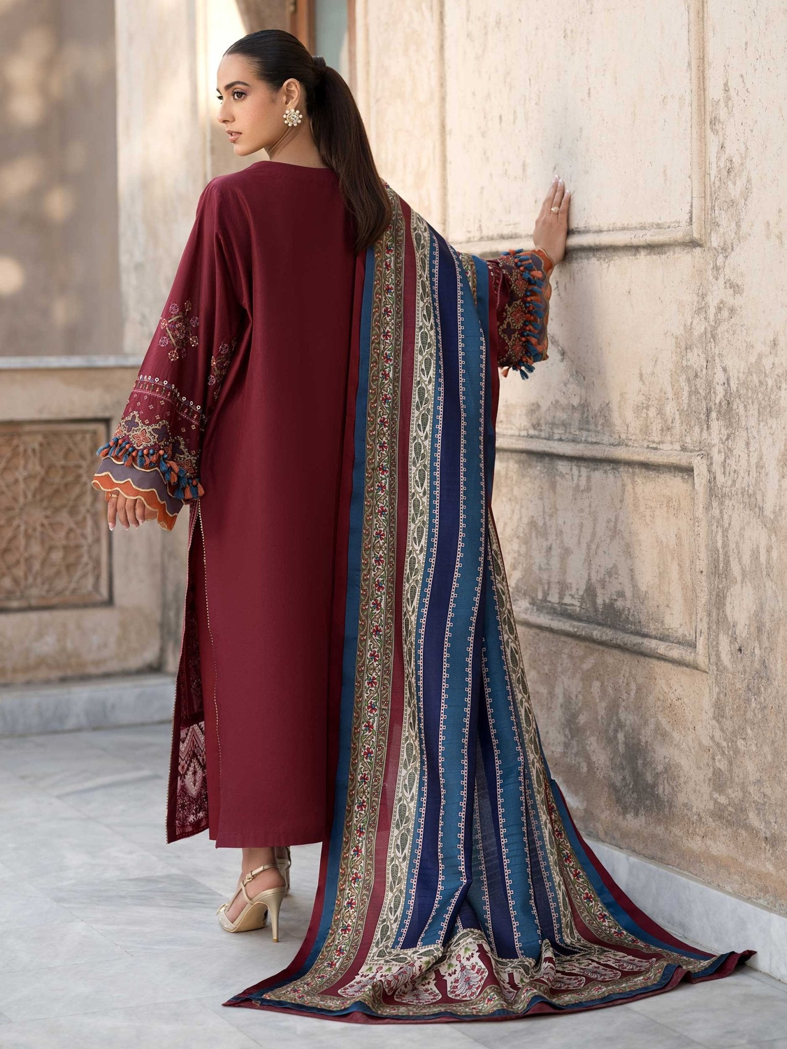 3 Piece Lawn Suit - Embroidered (Unstitched) - Shahar Bano
