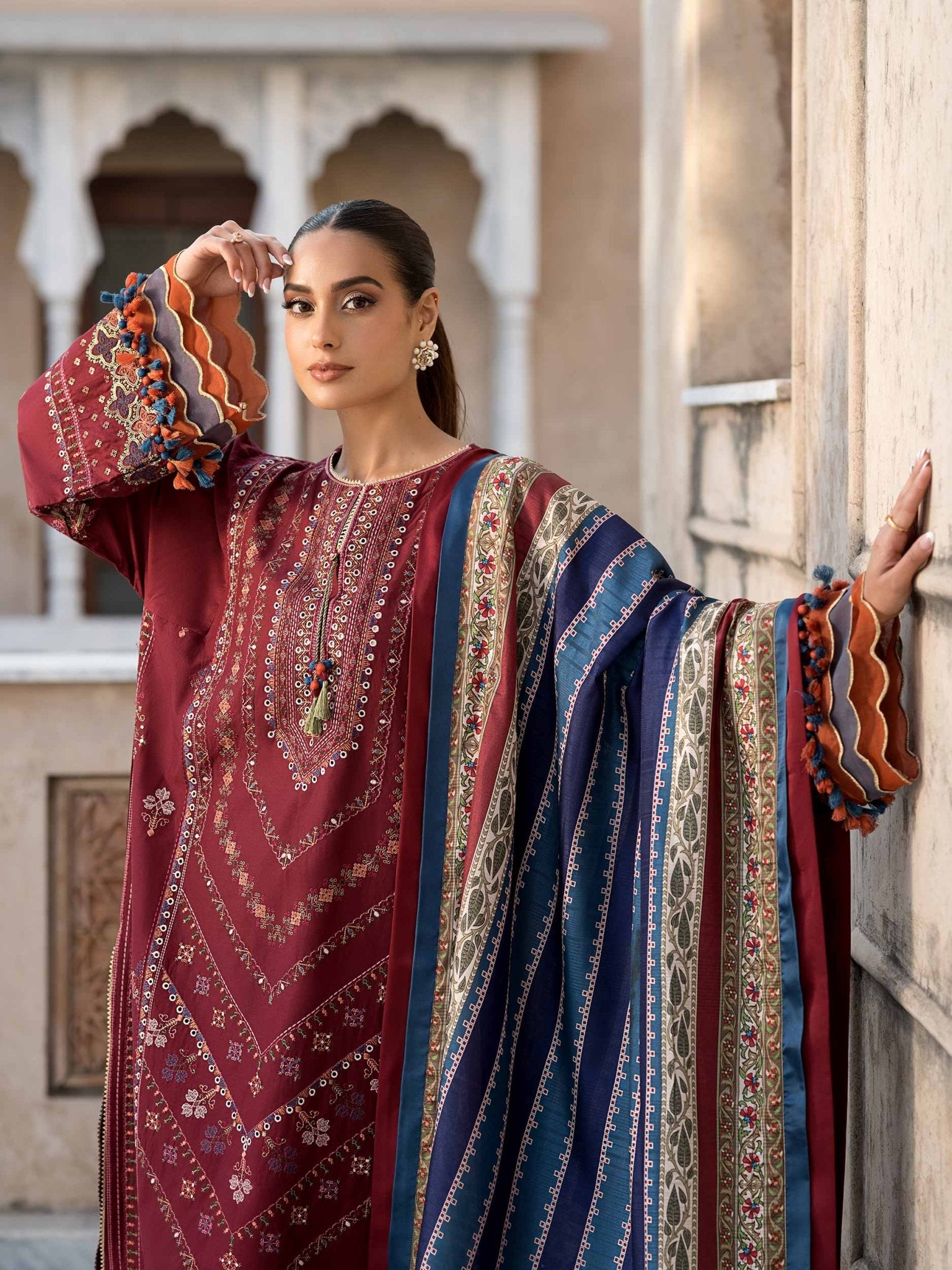 3 Piece Lawn Suit - Embroidered (Unstitched) - Shahar Bano