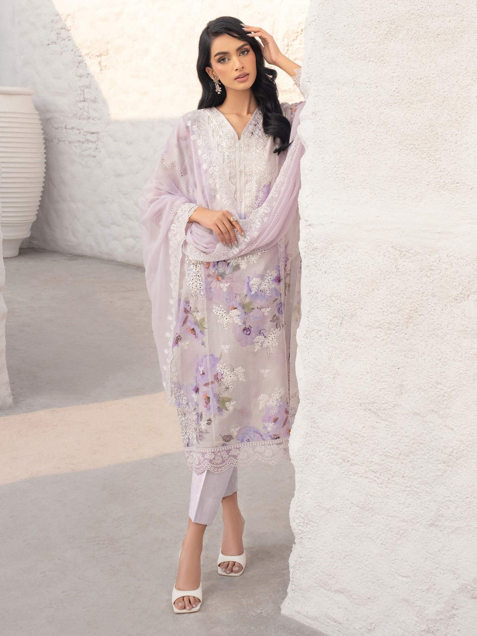 3 Piece Lawn Suit - Embroidered (Unstitched) - Shahar Bano