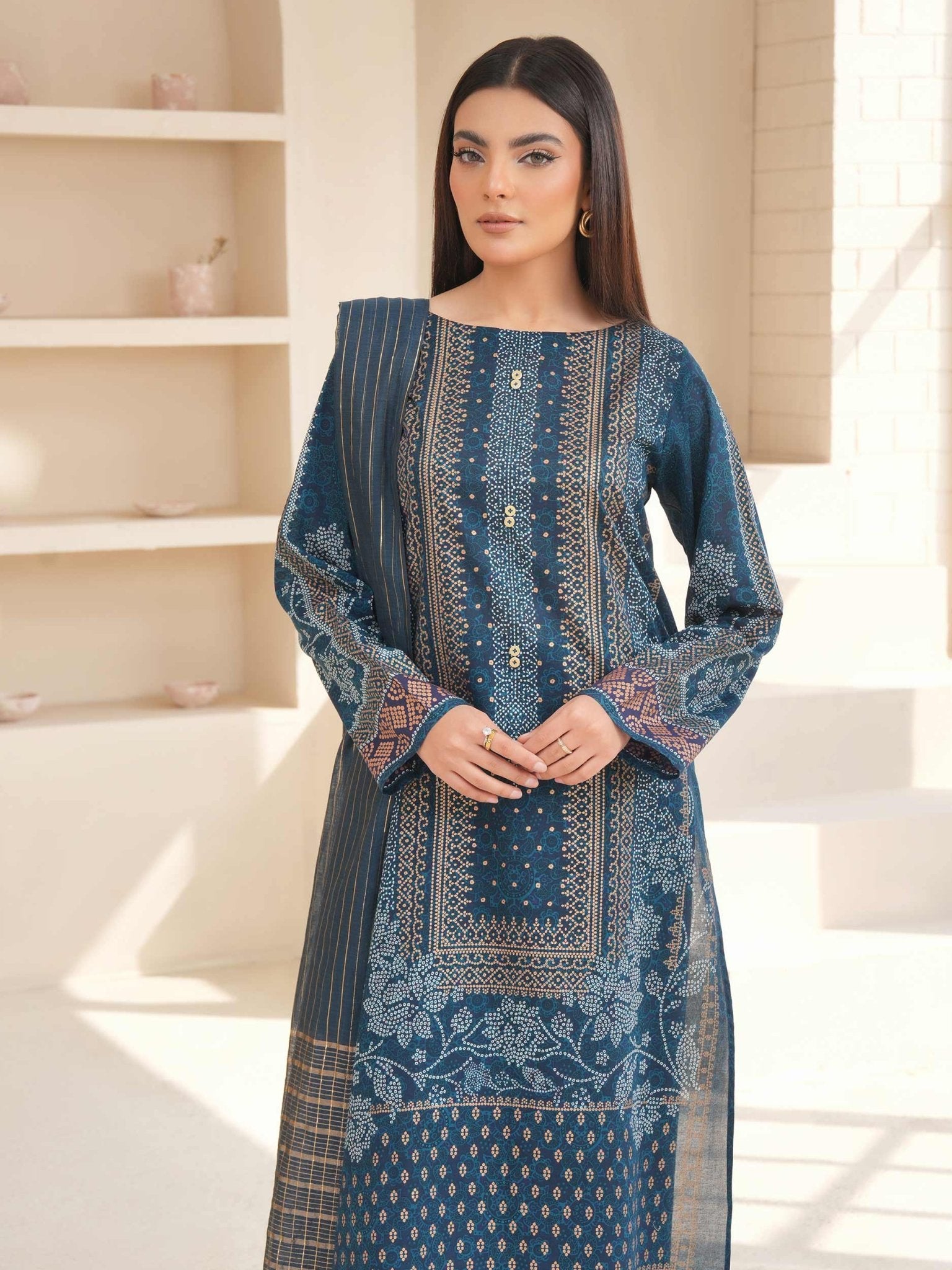3 Piece Lawn Suit - Paste Print (Unstitched) - Shahar Bano
