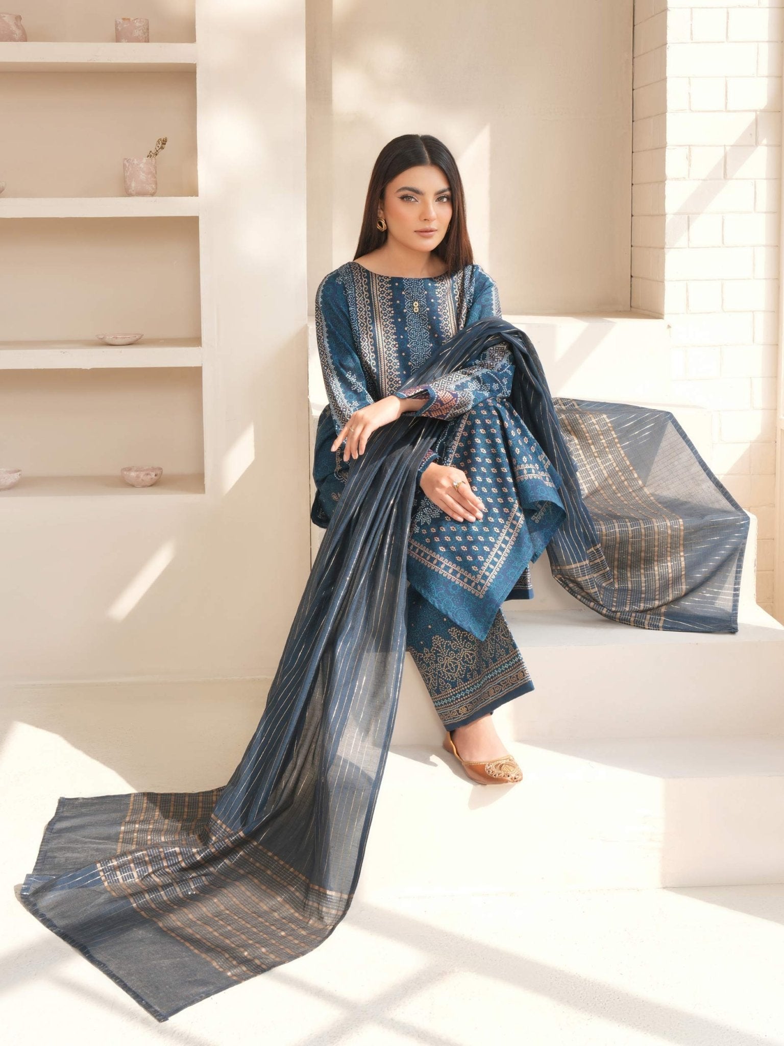 3 Piece Lawn Suit - Paste Print (Unstitched) - Shahar Bano