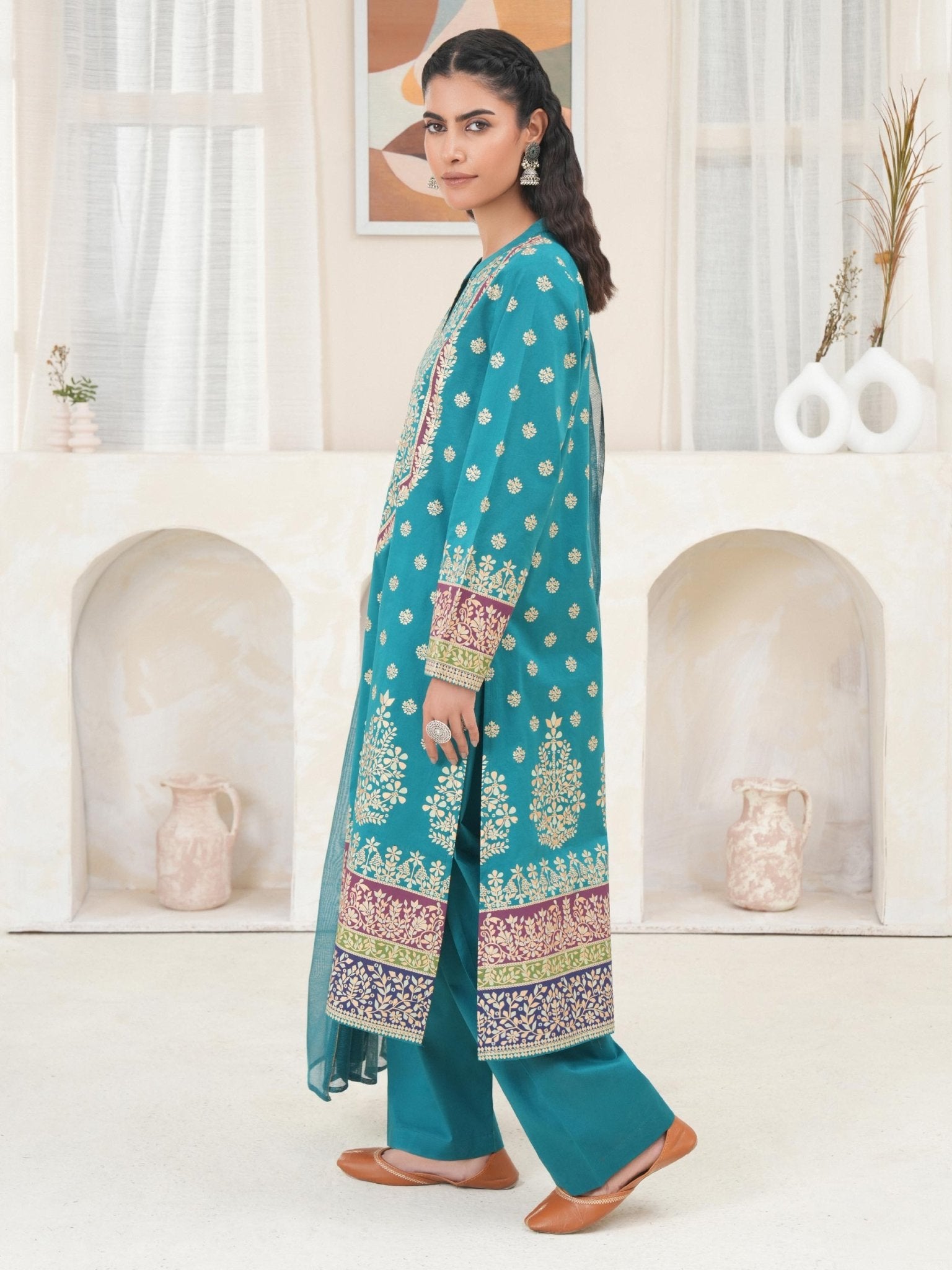 3 Piece Lawn Suit - Paste Print (Unstitched) - Shahar Bano