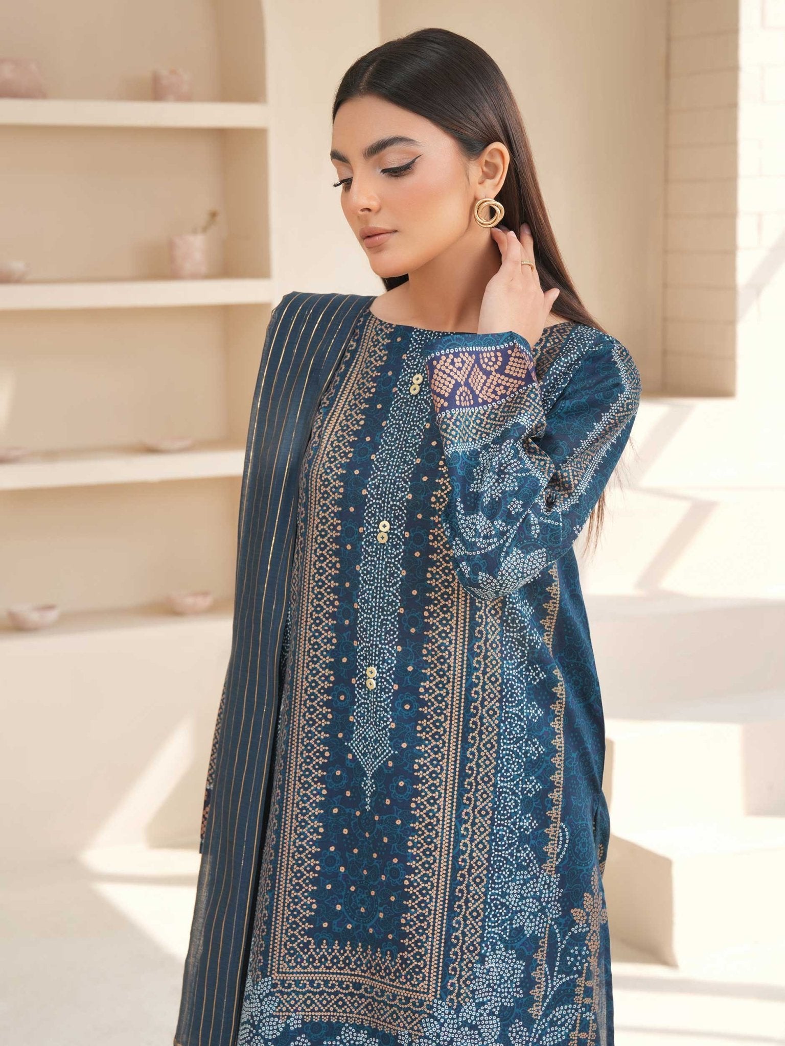3 Piece Lawn Suit - Paste Print (Unstitched) - Shahar Bano