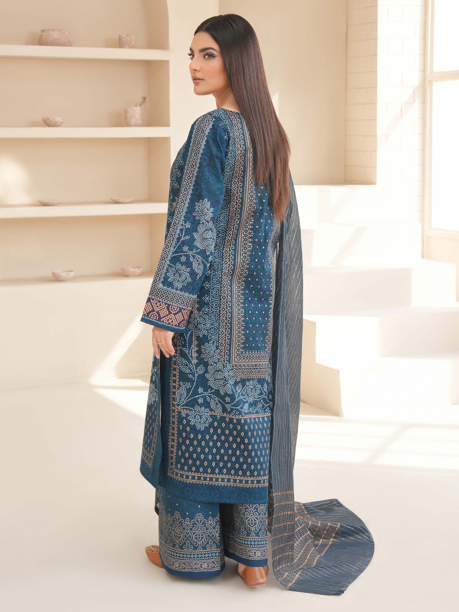 3 Piece Lawn Suit - Paste Print (Unstitched) - Shahar Bano