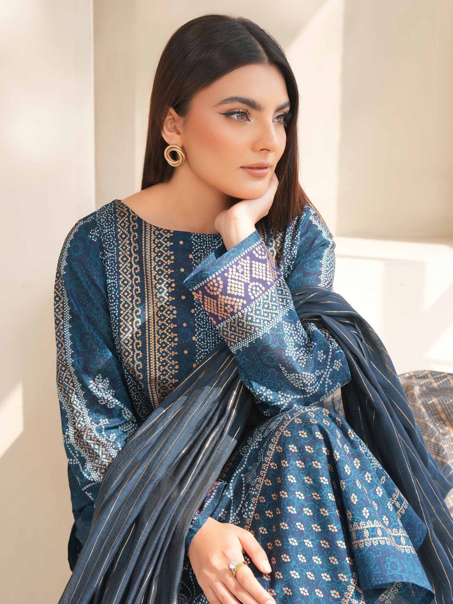 3 Piece Lawn Suit - Paste Print (Unstitched) - Shahar Bano