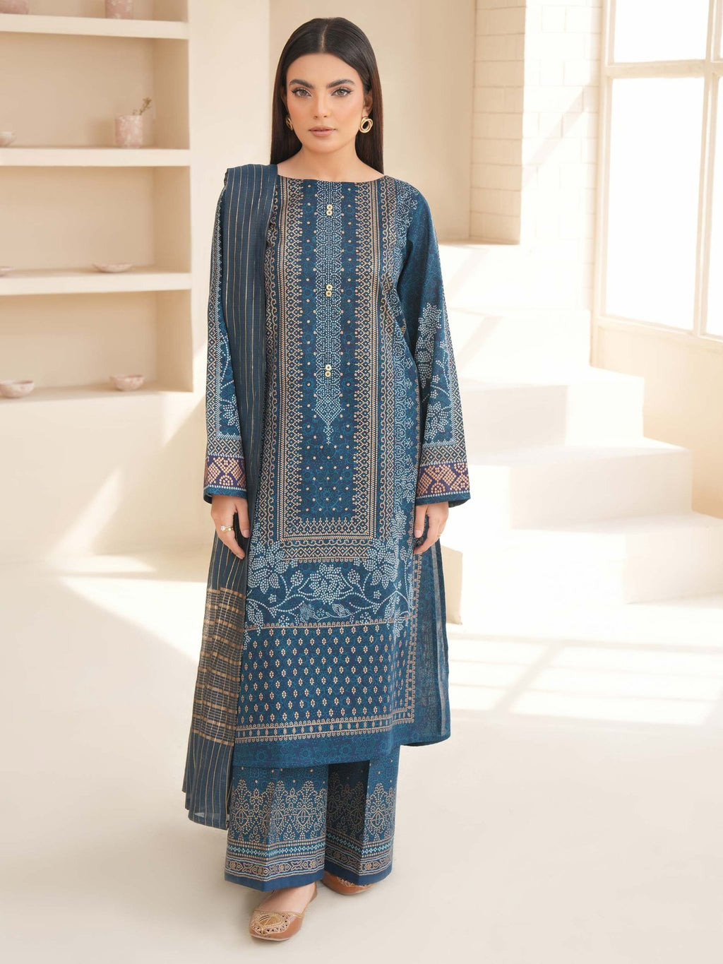 3 Piece Lawn Suit - Paste Print (Unstitched) - Shahar Bano