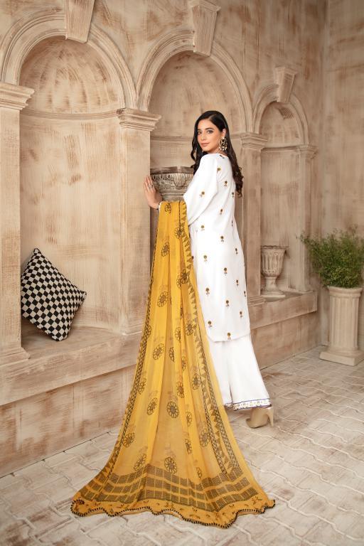 SAFWA TAJWAR COTTON SATIN EMBROIDERED COLLECTION 2020 - 3 PIECE DRESS COLLECTION - Shahar Bano